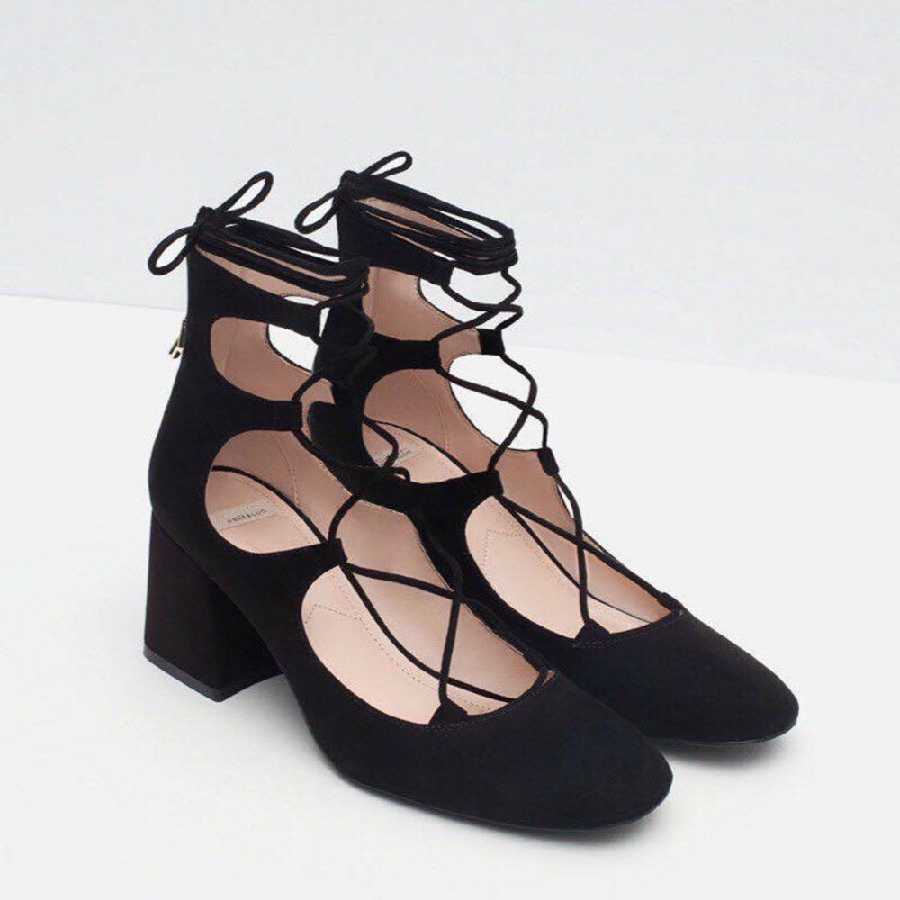 Zara Lace Up Heels Size 39